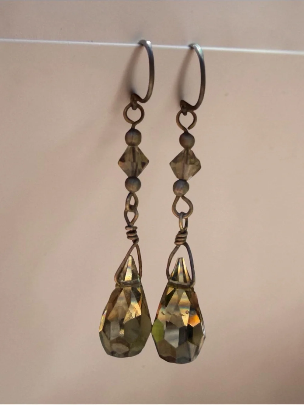 Boutique Earthy Crystal Multi Way Wrap Lariat Necklace & Earring Set